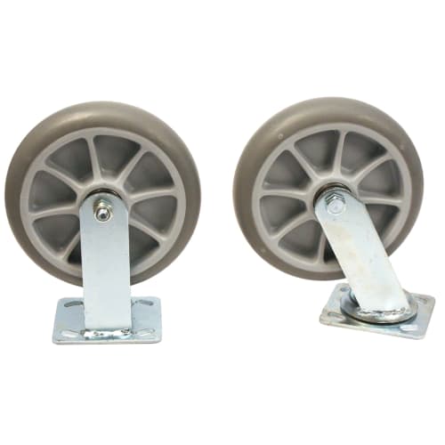 Poly Wheels, 8" Semi-Pneumatic Wheels , Grey. Set of 4 - 2 Rigid and 2 Swivel - Mfg #NP4G8